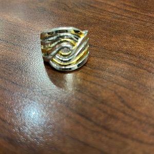Silver and Gold rhodium ring
